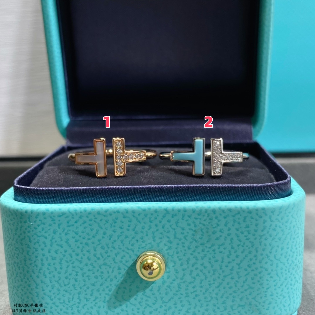 t*f*ny & co. double t mother-of-pearl & Di*m*nd ring