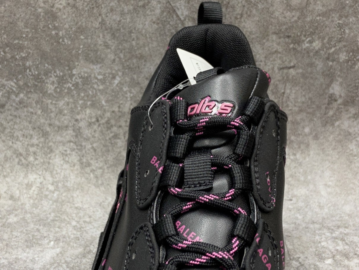 Balenciga Triple S Allover Logo Black Purple