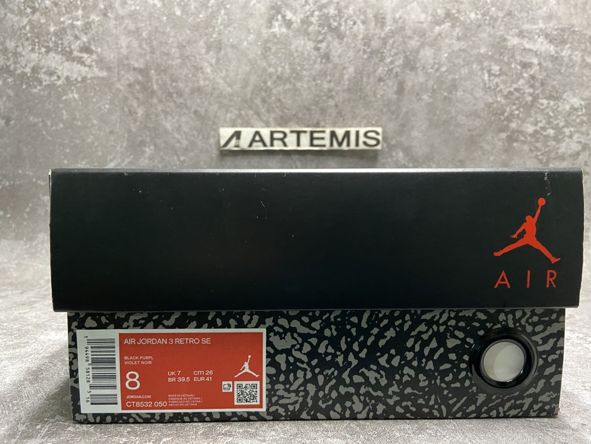 Air Jordan 3 Retro Black Court Purple