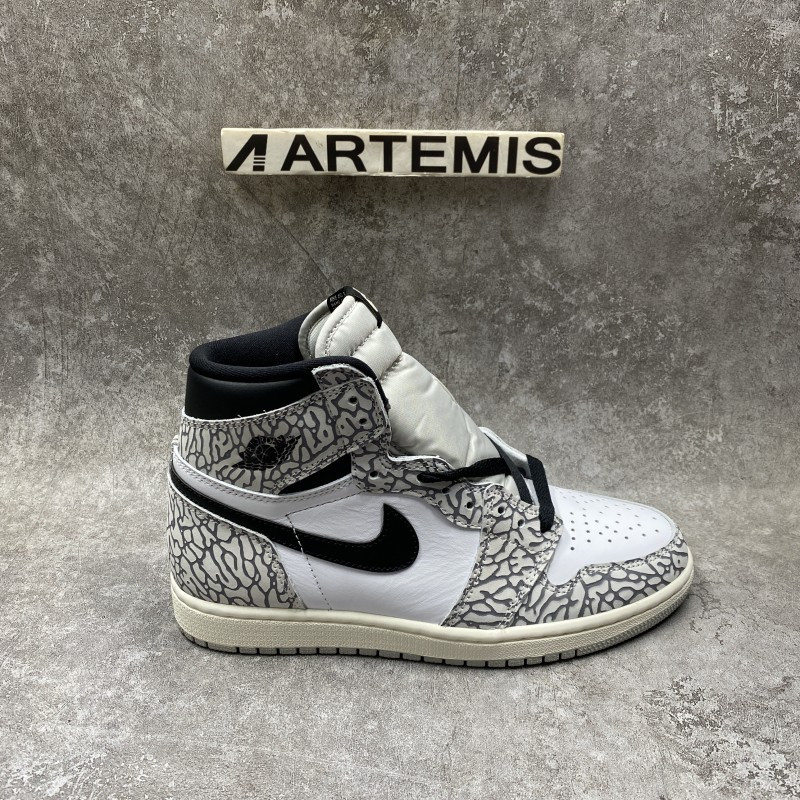 Air Jordan 1 Retro High Elephant Print White Cement