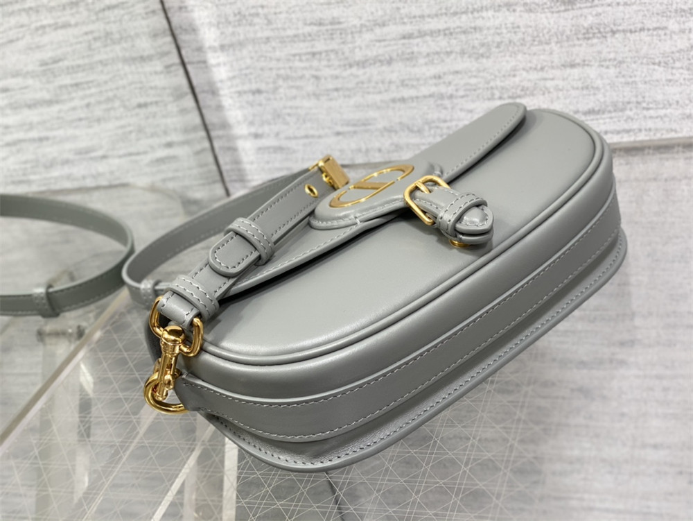 D*or bobby east-west bag latte box calfskin grey