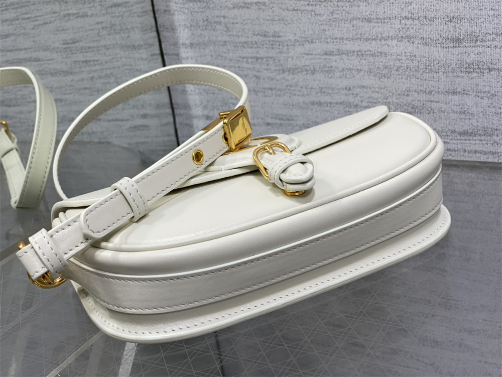D*or bobby east-west bag latte box calfskin white