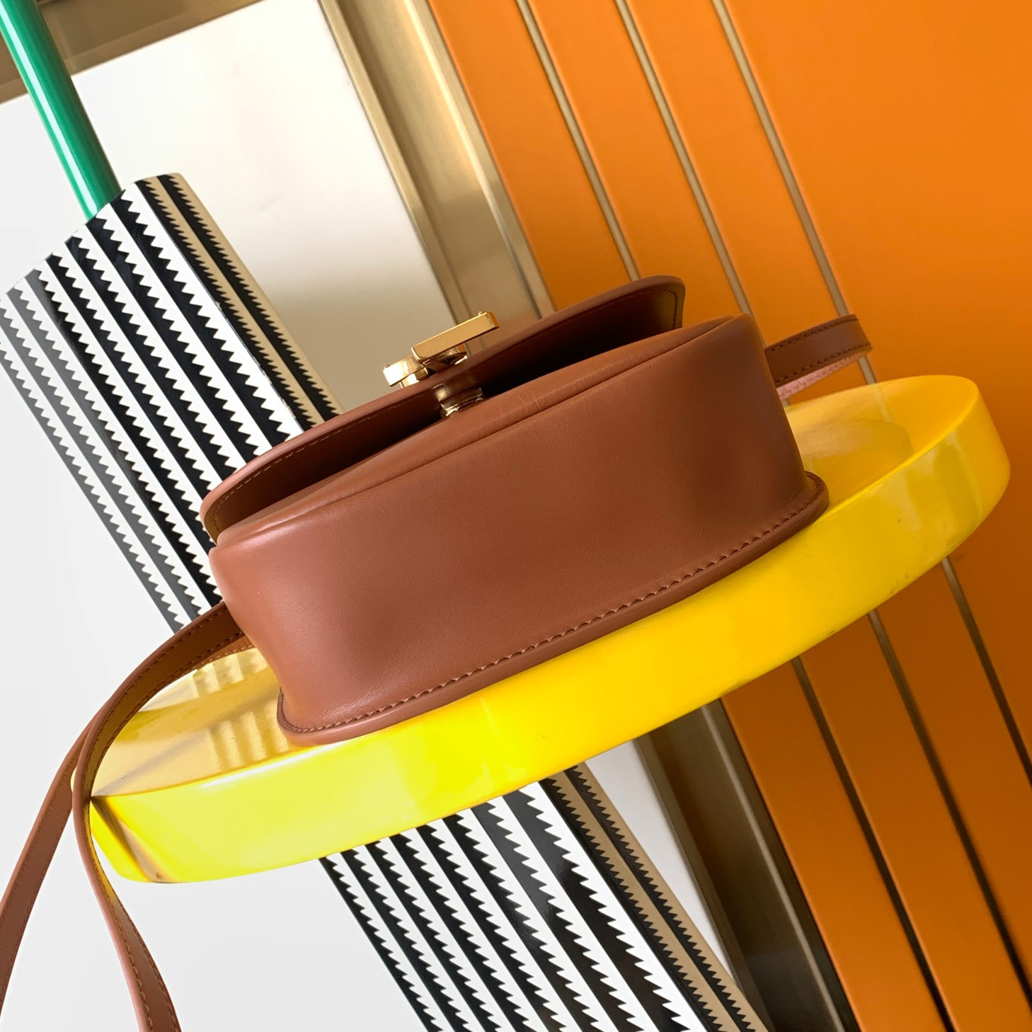 Y*L kaia small satchel in smooth leather 7.2 x 6.1 x 2.1 inches