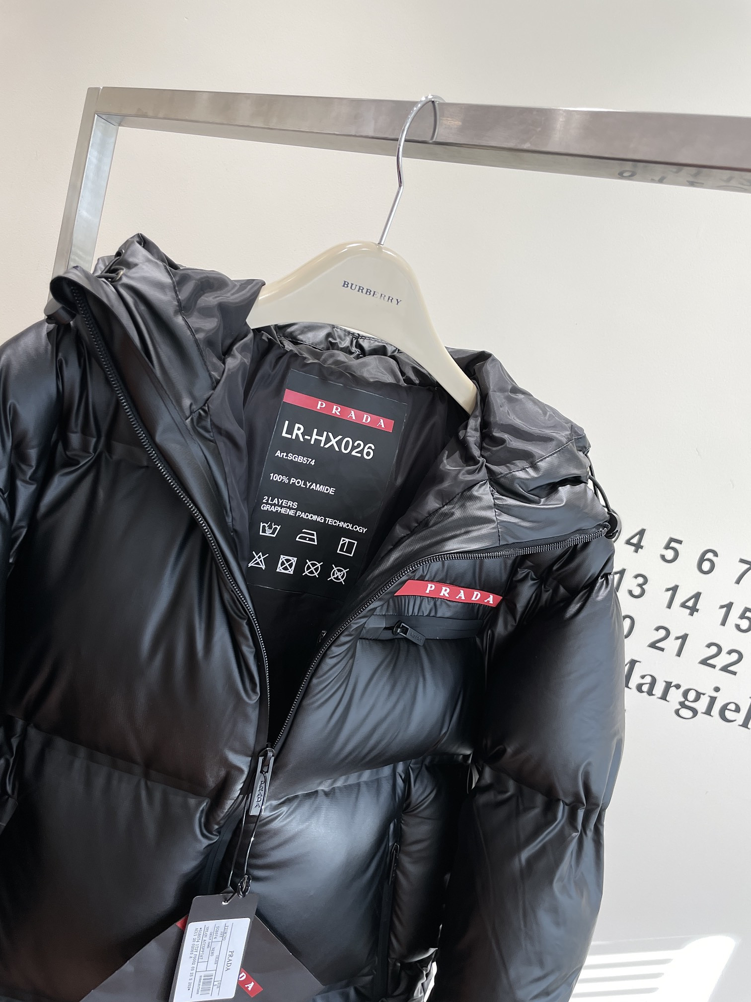 Pra*a light re-nylon hooded puffer jacket