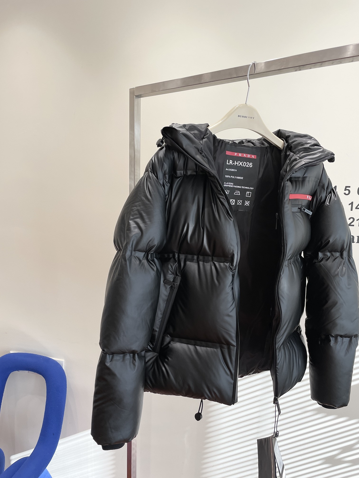 Pra*a light re-nylon hooded puffer jacket